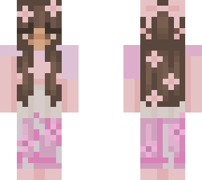 pink girl with cute flowers