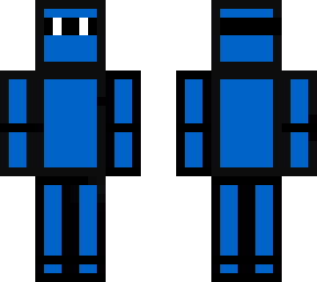 blue guy with white  eyes