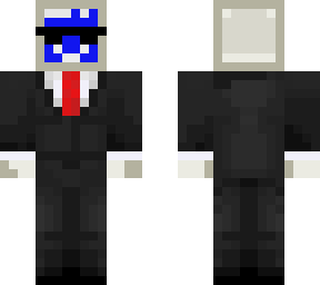 computer with suit and shades