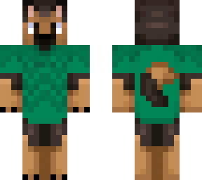 german shepherd green shirt