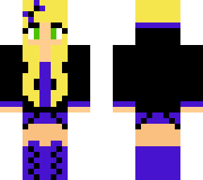 blonde girl black/purple clothes