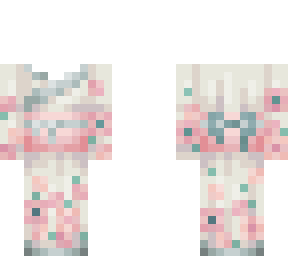 floral kimono ob 1.1 white, pink and aqua