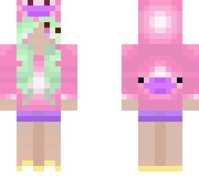 girl with pink duck hoodie