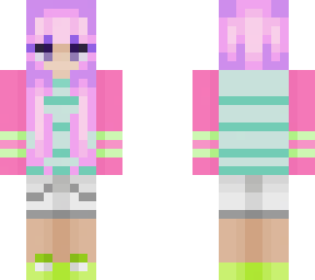 purple haired girl skin