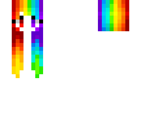 female hb - straight long neon rainbow