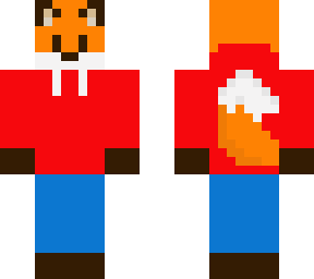 fox with red hoodie