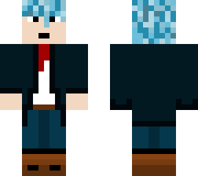 blue haired anime guy