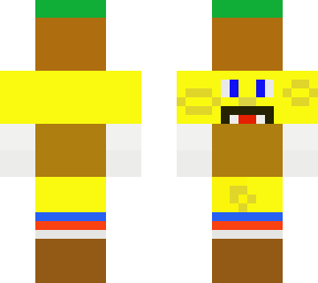 sponge bob holding  dirt block