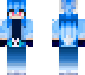 blue haired bunny girl