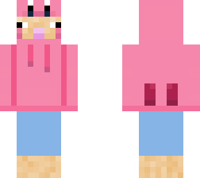 sheep wearing kirby hoodie
