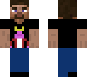 steve wearing a technoblade shirt v.2