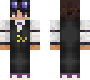 vest suit with purple goggles & gold pocke****ch