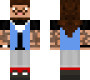 blue vest with tattoos