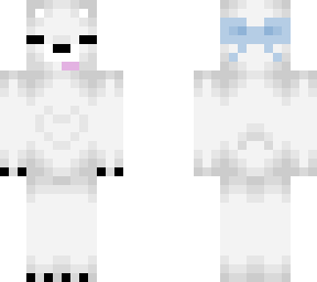 white bear with bow in the back