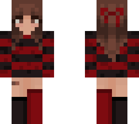 brown haired wolf cut sweater girl