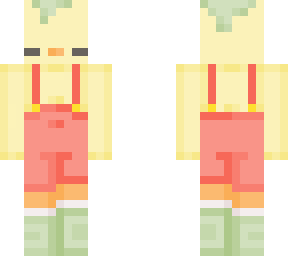 tomato theme duck in overalls
