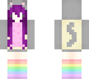 edited purple hair pusheen girl