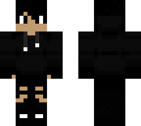boy with full black hoodie and pants