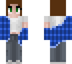 girl in blue flannel 2.0 before hair
