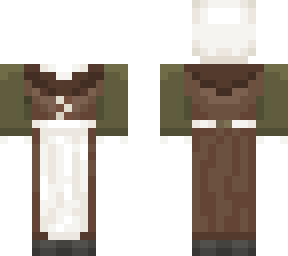 green and brown tudor dress w/ apron