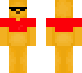 winnie the pooh with sunglasses and bright red shirt