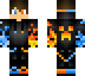 blue red fire men