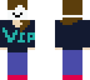 girl with vip shirt and mask