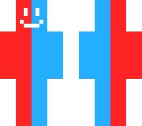 blue and red smiley guy