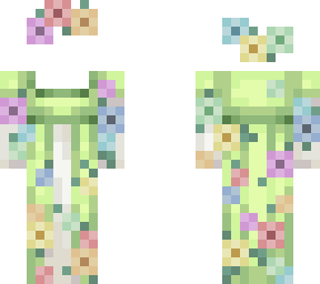 flower princess dress ob 1.3 green and rainbow