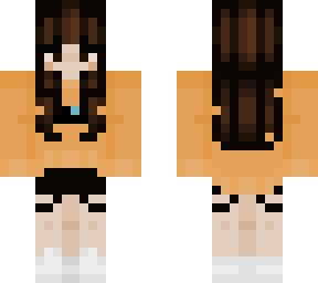 orange sweater and mini short black jeans combo irlskin4 [classic]