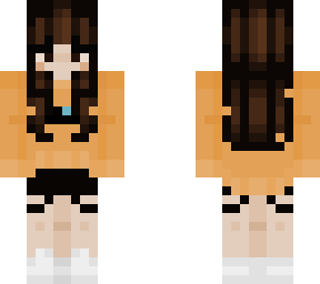 orange sweater and mini short black jeans combo irlskin4 [slim]
