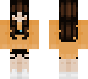 orange sweater and mini short black jeans combo irlskin4 v.2 [classic]