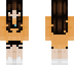 orange sweater and mini short black jeans combo irlskin4 v.2 [slim]