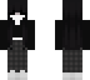 black haired girl in pyjama pants