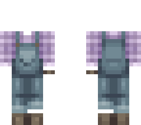 plaid farmer overalls ob 1.0 lavender