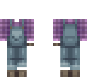 plaid farmer overalls ob 1.1 purple