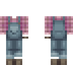 plaid farmer overalls ob 1.2 pink