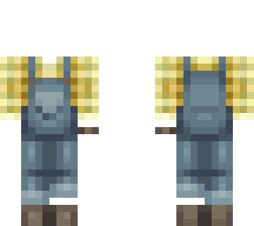 plaid farmer overalls ob 1.3 yellow