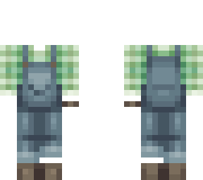 plaid farmer overalls ob 1.4 green