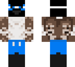 canadian goose in swim trunks and goggles