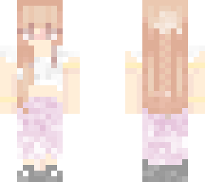 long haired girl with pink skirt :))