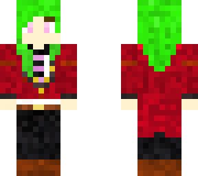 red coat green hair girl