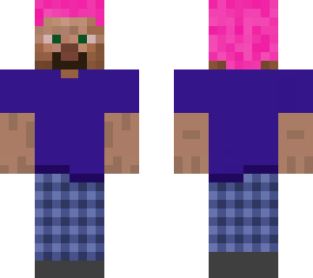 with pink hair
