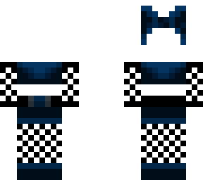 black and blue fishnet fit with bow