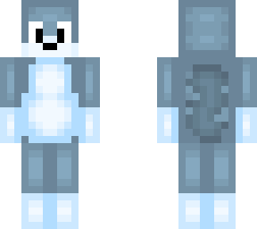 a neutral blue wolf