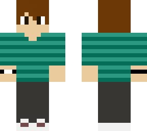 boy with dark green and teal stripey t-shirt