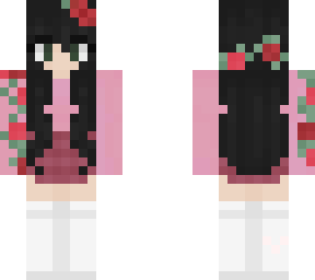 pink with roses