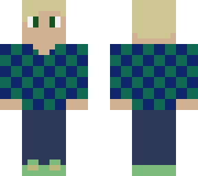 boy with blue and green checkered shirt