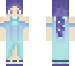 girl with blue/teal gradient dress