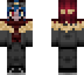 blue and red haired non human